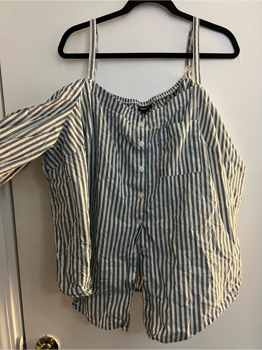 torrid Blue & White Striped Top